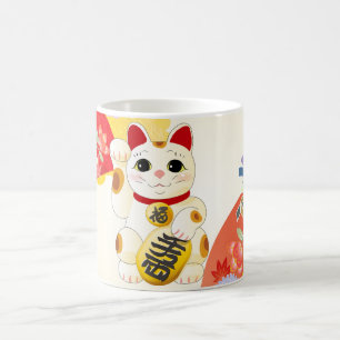 Caneca De Café Maneki Neko - Gato da Fortuna Japonesa