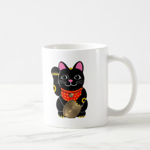 Caneca De Café Maneki preto Neko