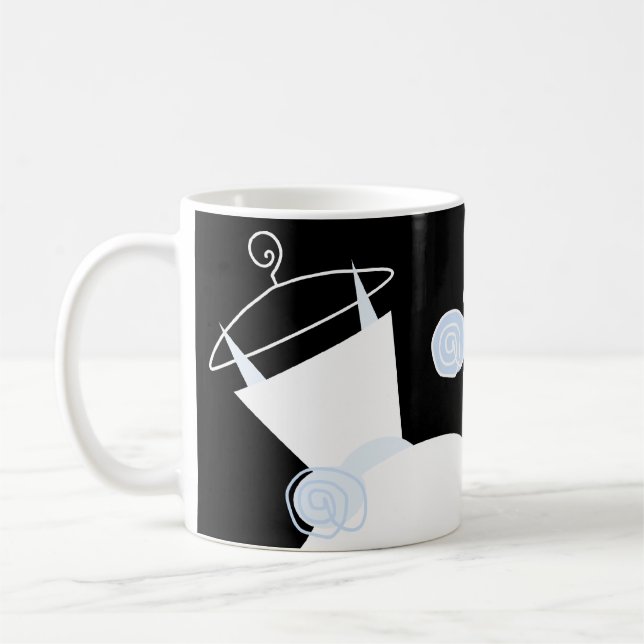 Caneca De Café Manga azul de Casamento preto (Esquerda)