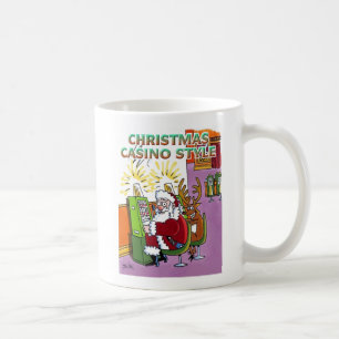 Caneca De Café Manga esquerda do estilo Casino de Natal
