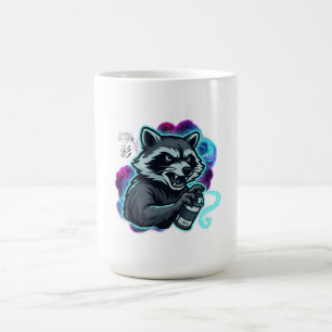 Caneca De Café Manga Larga Guaxinim Grafitado
