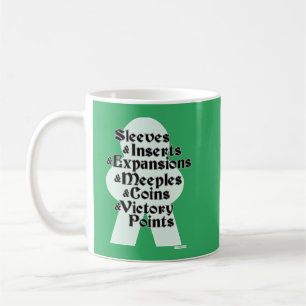 Caneca De Café Mangas E Expansões Meeples Mesa De Jogo