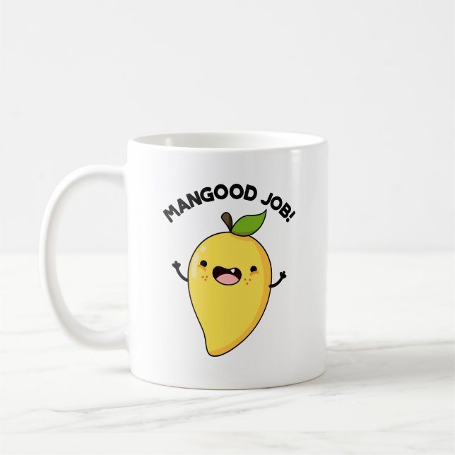 Caneca De Café Mangood Job Funny Mango Fruta Pun (Esquerda)