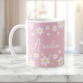 Caneca De Café Mangueira Branca Rosa Rosa-Rosa Personalizada