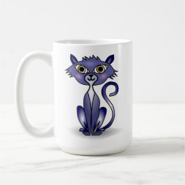 Caneca De Café Mangueira Clássica de Gato Azul Louco