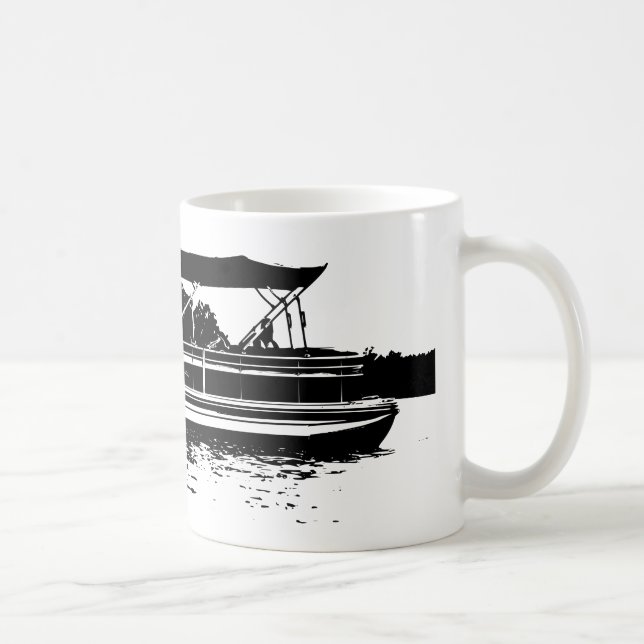 Caneca De Café Mangueira Personalizada de Barcos Brancos Pretos e (Direita)