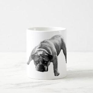 Caneca De Café Manhã Com Um Cachorro Vigoroso