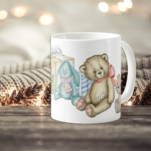 Caneca De Café Manhã De Natal Da Família Do Urso De Teddy