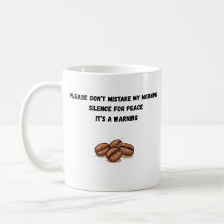 Caneca De Café Manhã Sarcástica Silêncio Amante de Café Humorísti