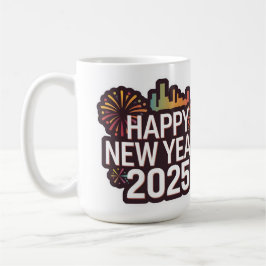 Caneca De Café Manhãs Festivas À Frente: Feliz ano novo 2025 Mug