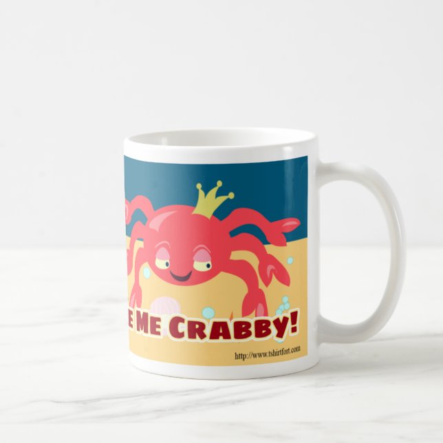 Caneca De Café Manhãs Me Fazem Crabby, Bela Arte (Direita)