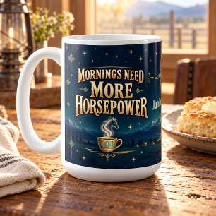Caneca De Café Manhãs Precisam de Mais Cavalos Arte Akhal-Teke