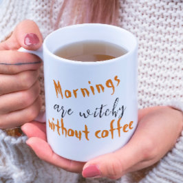 Caneca De Café Manhãs São Testemunhas Brancas De Café De Hallowee