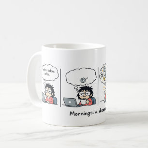 Caneca De Café Manhãs: Um Documentário   Tirinha Cômica Divertida