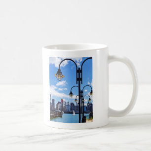 Caneca De Café Manhattan, NY - Horizonte de Liberty State Park