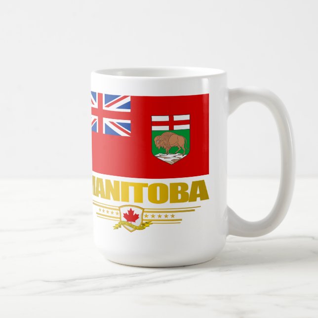 Caneca De Café Manitoba Flag (Direita)