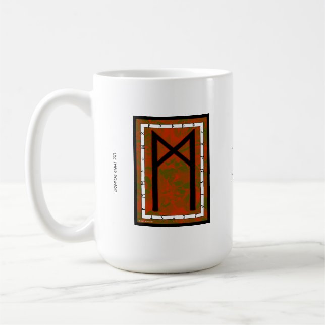 Caneca De Café Mannaz Rune Mug - Humanidade! (Esquerda)