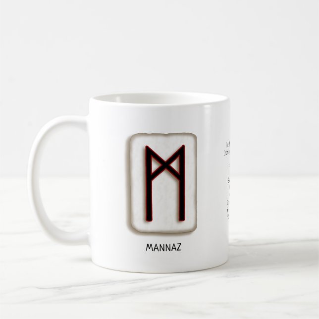 Caneca De Café Mannaz RuneStone Mug (Esquerda)