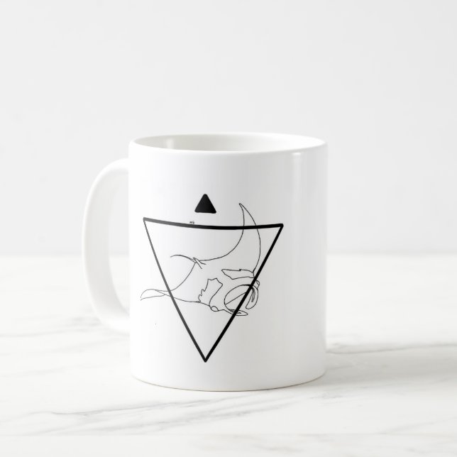 Caneca De Café Manta Ray Mug Striped (Frente Esquerda)