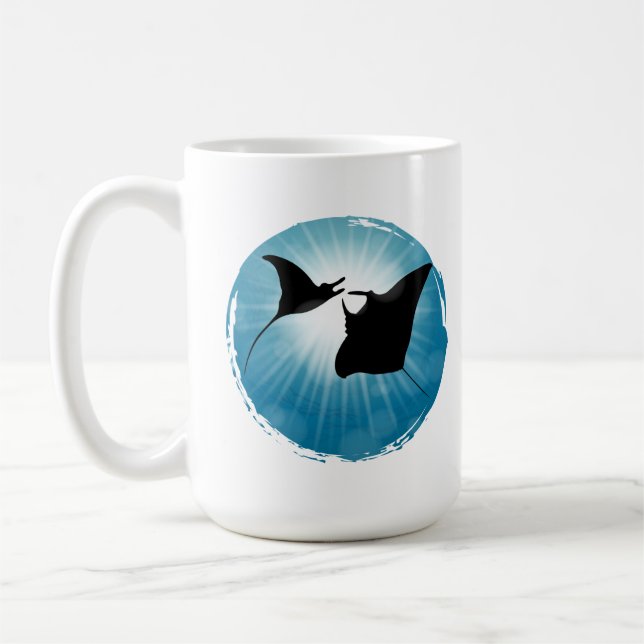 Caneca De Café Manta Ray Underwater Aquatic Life (Esquerda)
