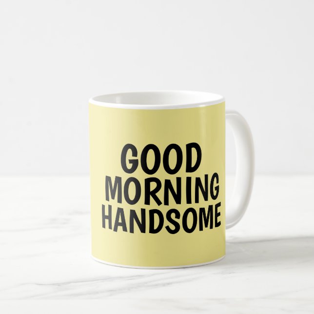 Caneca De Café Mantas de café para ele, boa manhã bonito (Frente Esquerda)