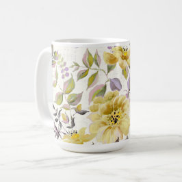 Caneca De Café Manteiga Amarelo Rosas Selvagens Mug
