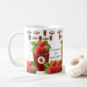 Caneca De Café Manteiga de amendoim Jam Mug de morango