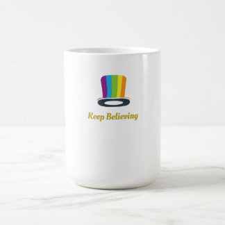 Caneca De Café Mantém o Chapéu de Cima Listrado de Arco-Íris Cren