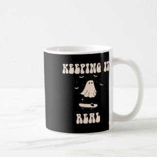 Caneca De Café Mantendo Real Skateboard Fantasma Para o Halloween