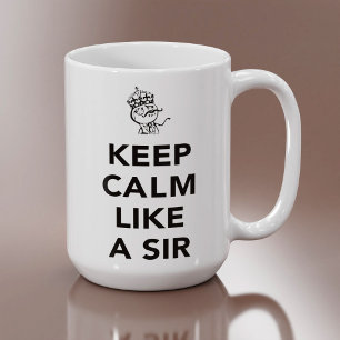 Caneca De Café Mantenha a calma como um senhor - com coroa