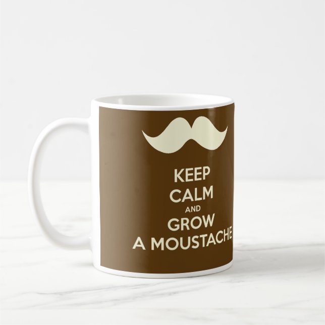 Caneca De Café Mantenha a calma & cresça um Moustache (Esquerda)