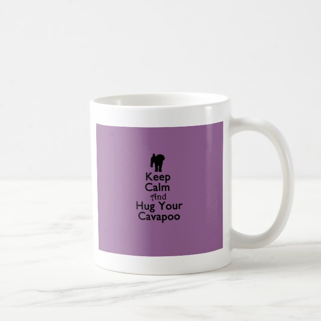 Caneca De Café Mantenha a calma e abrace seu Cavapoo (Direita)