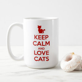 Caneca De Café Mantenha a Calma e Ame Gatos