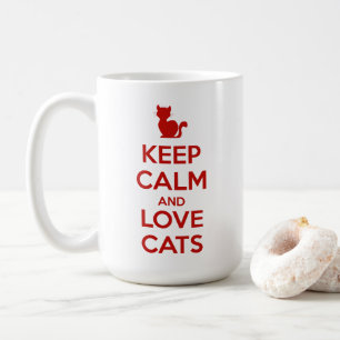 Caneca De Café Mantenha a Calma e Ame Gatos