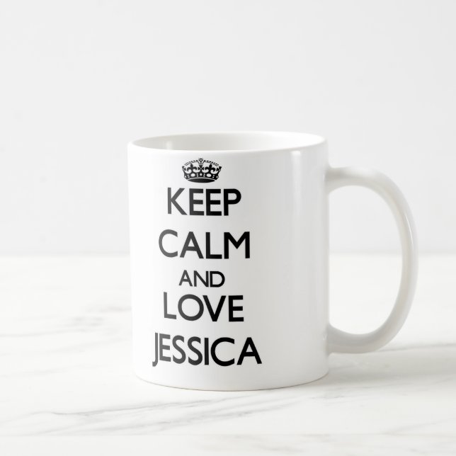 Caneca De Café Mantenha a calma e ame Jessica (Direita)