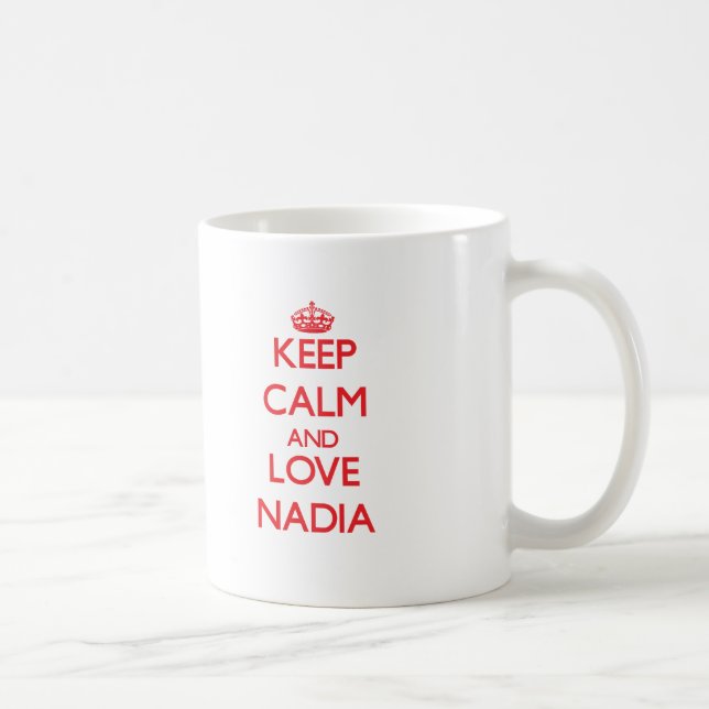 Caneca De Café Mantenha a calma e ame Nadia (Direita)