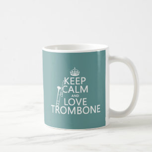 Caneca De Café Mantenha a calma e ame o Trombone (alguma cor do