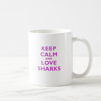 Caneca De Café Mantenha a calma e ame tubarões
