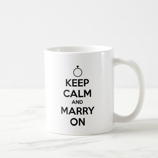 Caneca De Café Mantenha a calma e case-a sobre - casamento & (Direita)