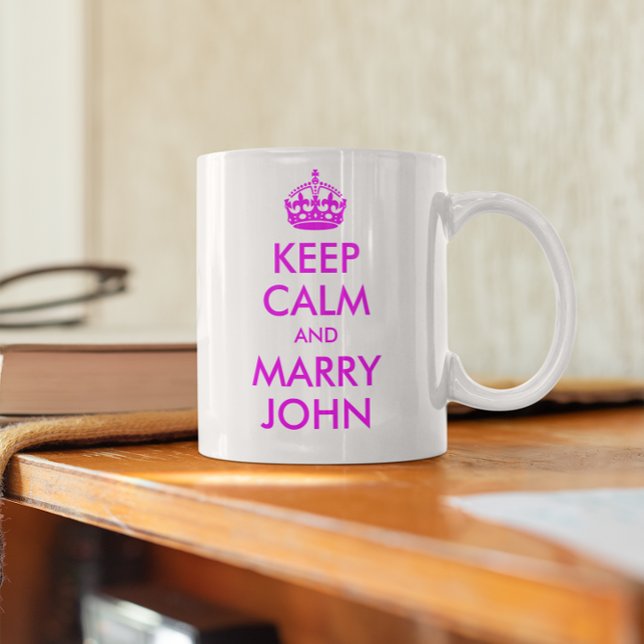 Caneca De Café Mantenha a Calma e Case com John Mug (All of the text is customizable.)