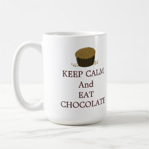 Caneca De Café Mantenha a Calma e Coma Chocolate