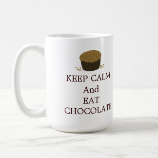Caneca De Café Mantenha a Calma e Coma Chocolate
