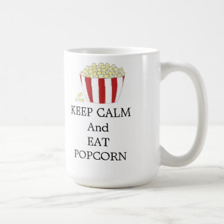 Caneca De Café Mantenha a Calma e Coma Pipoca