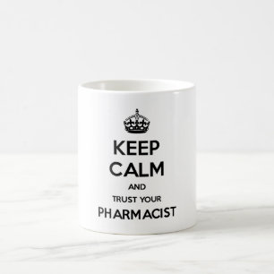 Caneca De Café Mantenha a calma e confie seu farmacêutico