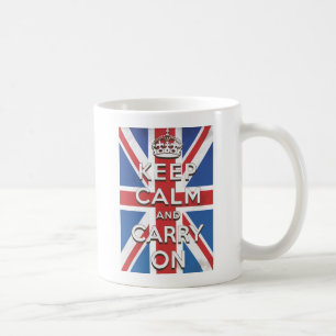 Caneca De Café Mantenha a calma e continue a bandeira britânica