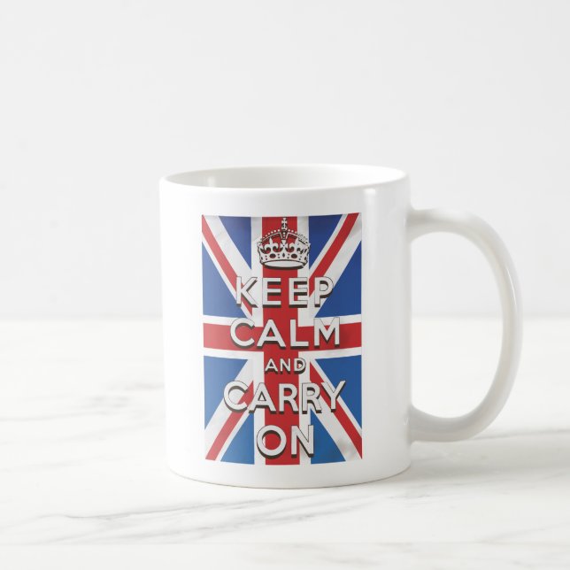 Caneca De Café Mantenha a Calma e Continue Bandeira Britânica (Direita)