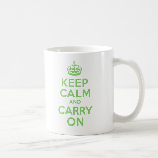 Caneca De Café Mantenha a calma e continue o melhor costume verde (Direita)