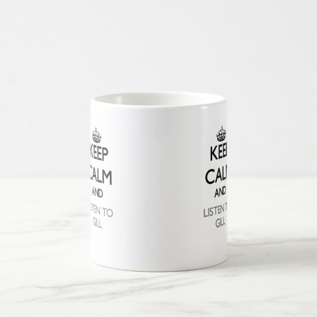Caneca De Café Mantenha a calma e escute a brânquia (Centro)
