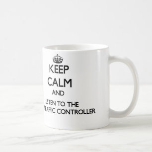 Caneca De Café Mantenha a calma e escute controlador aéreo