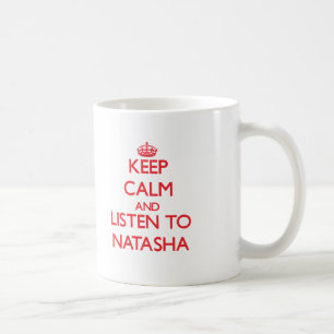 Caneca De Café Mantenha a calma e escute Natasha